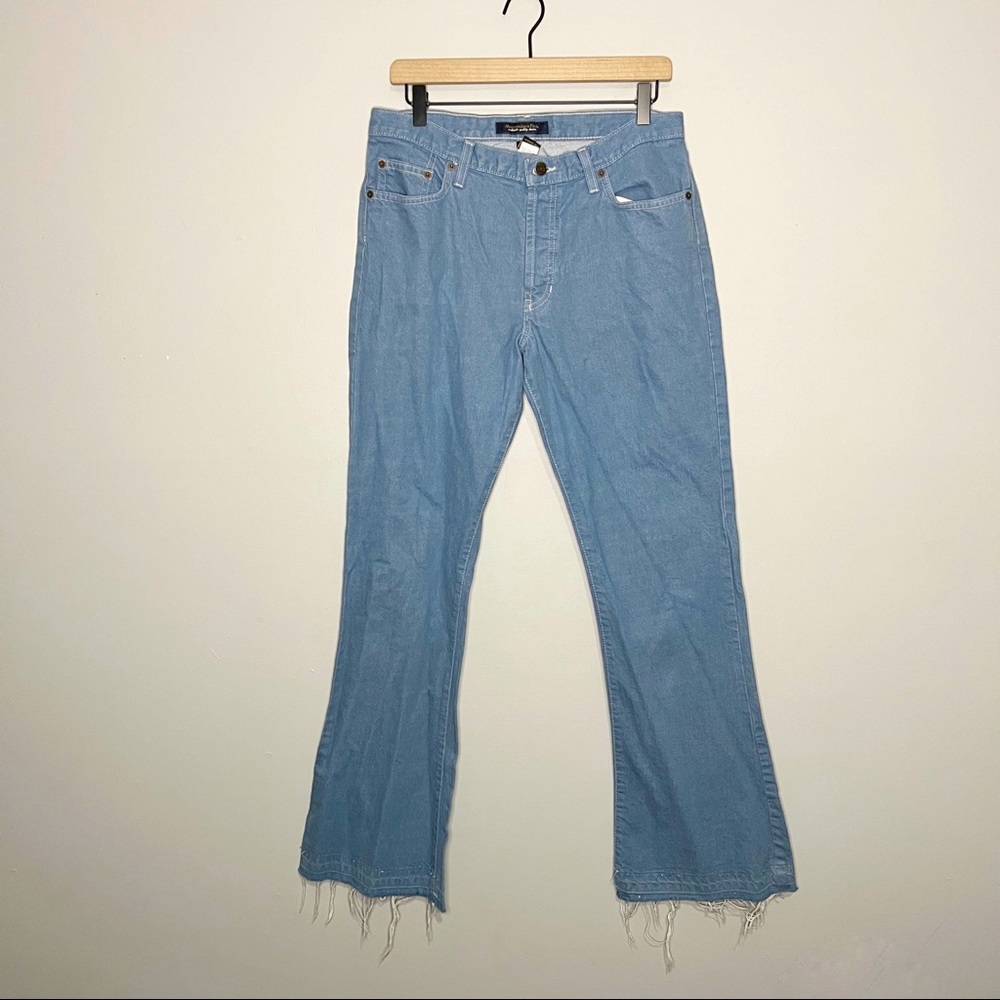 Vintage Vtg 90s Y2K Abercrombie & Fitch Released Hem Wide Leg Flare Jeans 10